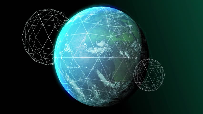 Digital Earth sphere appearing then rotating while dials and panels updating for global analytics. Futuristic, technology, data visualization, digital interface, virtual reality, analytics, innovation - Powered by Shutterstock - Get 15% off with code: PIKWIZARD15