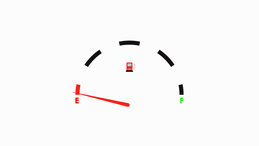 Gasoline speedo meter level indicator animation