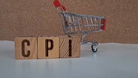Shopping cart display featuring CPI blocks highlighting consumer price index relationships - Powered by Shutterstock - Get 15% off with code: PIKWIZARD15