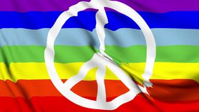 Rainbow Flag of the Pace Movement waving in the wind. Pace sign flag waving in the wind. 3D Animation of Pace sign Flag Waving. Seamless Loops. - Powered by Shutterstock - Get 15% off with code: PIKWIZARD15