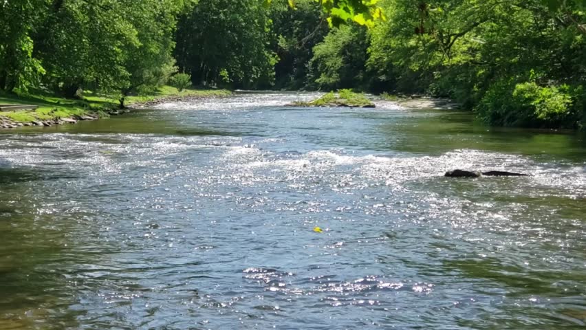River of Pennsylvania. Experience a beautiful river in Pennsylvania, USA. Features gentle currents, lush banks, and picturesque natural scenery. Perfect for nature and travel themes. Lackwana River PA