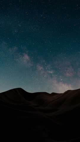 Time lapse of the spectacular Milky Way with its galactic core. Vertical design in 9:16 ratio. Smartphone and social media ready.