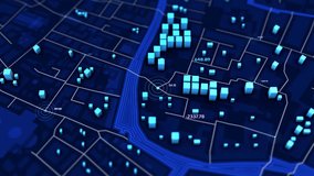 Futuristic Smart City Map Visualization and Tracking Route - Powered by Shutterstock - Get 15% off with code: PIKWIZARD15