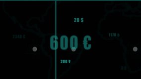 Soccer cleat appearing behind ball while flat bars and lines animating to display currency trends. Athletic, digital, data, financial, futuristic, sport, technology - Powered by Shutterstock - Get 15% off with code: PIKWIZARD15