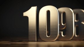 Falling gold numbers one to ten. Abstract countdown animation. 3D Illustration - Powered by Shutterstock - Get 15% off with code: PIKWIZARD15