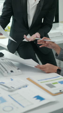 Collaboration between businesspeople office environment professional meeting teamwork concept friendly interaction