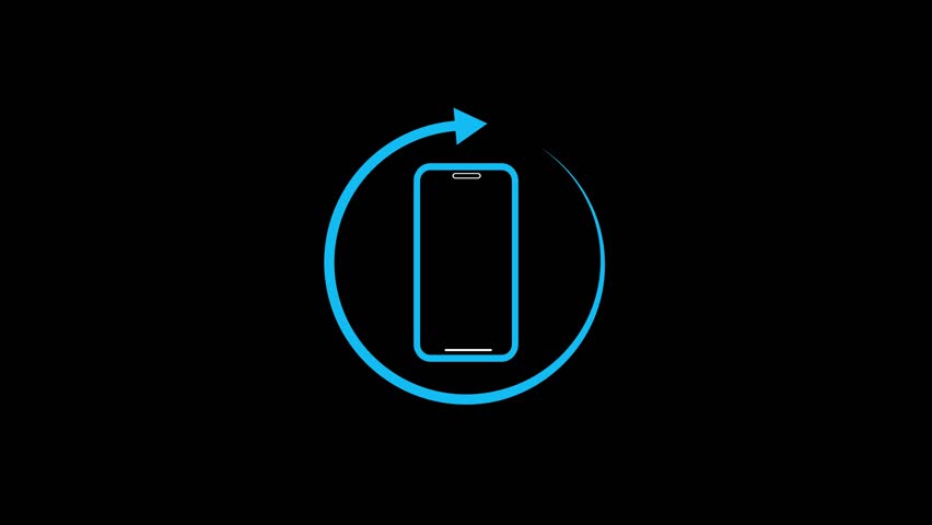 Rotate Mobile phone. Device rotation symbol. Turn your device. Device rotation symbol.