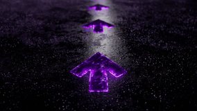 Purple glowing arrows pointing forward on textured dark surface, symbolizing strategic progress, leadership vision, and motivational guidance toward future success and innovation - Powered by Shutterstock - Get 15% off with code: PIKWIZARD15