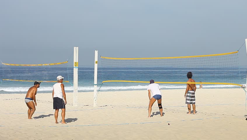Rio de Janeiro, May 5: People playing sports on the beach of Barra da Tijuca on