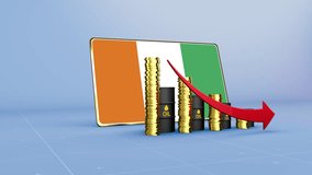 Ivory Coast Oil Revenue Decline 3D Economic Crisis Infographic for Energy and Finance - Powered by Shutterstock - Get 15% off with code: PIKWIZARD15