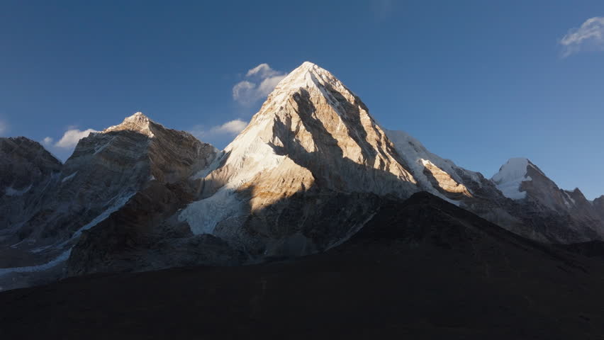 Early Morning Light on Snow-Capped Peaks in the Himalayas of Nepal