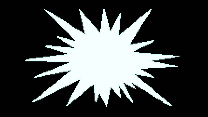 Pixel Art Cartoon Speech White Soft Blue Bubble Animation Loop on Black Screen. Perfect for retro video games, animated dialogue pop up nostalgic gaming projects. Comic Bubbles Popup Style
