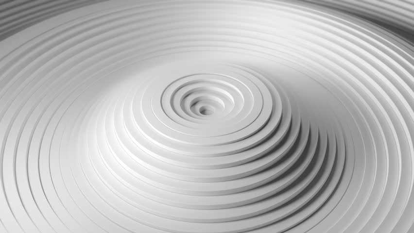 Clean white grey minimal 3D shapes geometric pattern slow motion background. Perfect loop.