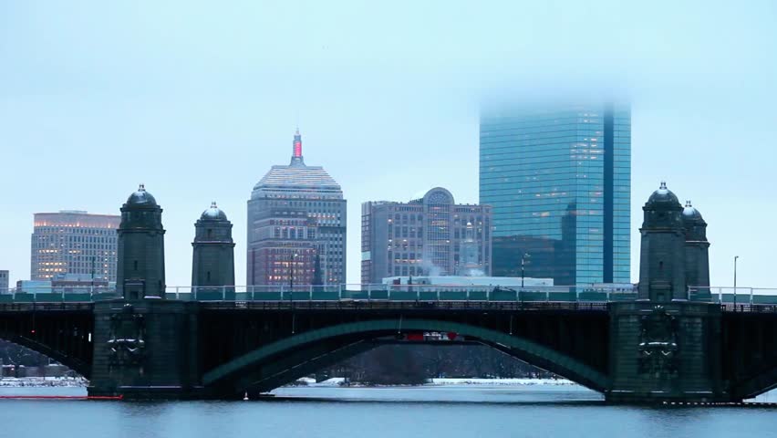 Boston skyline and bridge over the charles river