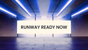 Futuristic neon screen animation with the phrase “Runway Ready Now” glowing in a digital sci-fi room. Perfect for fashion promos, beauty branding, model intros, and modern style content.

 - Powered by Shutterstock - Get 15% off with code: PIKWIZARD15