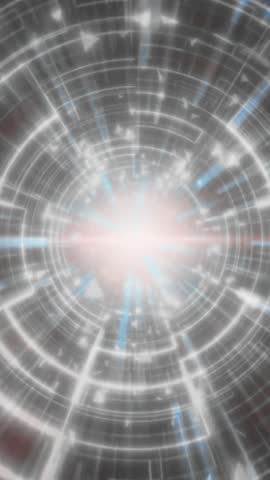colorful light rays converge in glowing center