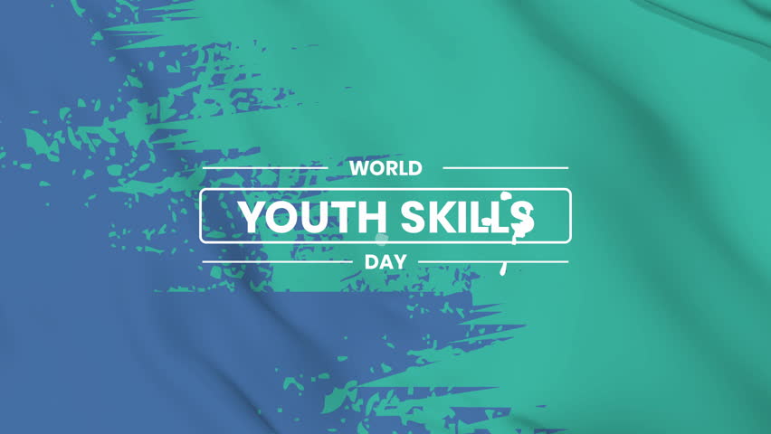 World Youth Skills Day text animation , Template for background, banner, card, poster with text inscription. - Powered by Shutterstock - Get 15% off with code: PIKWIZARD15