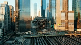 cityscape drone footage, 4k urban skyline, New York drone, high rise buildings, skyscraper aerial view, city, skyline, drone, 4k, urban, sunset, buildings, skyscrapers, architecture, downtown, NYC - Powered by Shutterstock - Get 15% off with code: PIKWIZARD15
