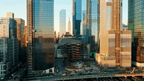 cityscape drone footage, 4k urban skyline, New York drone, high rise buildings, skyscraper aerial view, city, skyline, drone, 4k, urban, sunset, buildings, skyscrapers, architecture, downtown, NYC - Powered by Shutterstock - Get 15% off with code: PIKWIZARD15