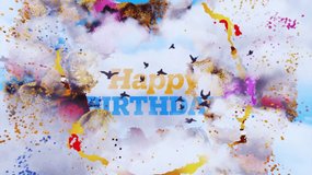A “Happy Birthday” design with clouds is a cheerful and dreamy way to celebrate birthdays. This concept typically features soft, fluffy clouds in a blue sky with colorful “Happy Birthday” lettering,  - Powered by Shutterstock - Get 15% off with code: PIKWIZARD15