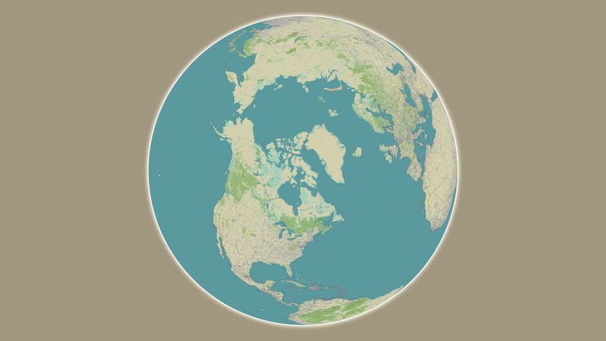 Baffin Island. Presentation on the map using a slide-like two-step frame extraction in the Hudson Strait - Canada