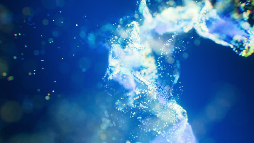Flowing wave particles background, 3d rendering. Motion graphic.