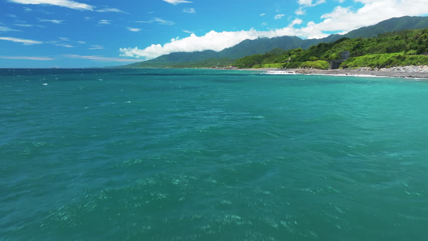 Aerial view of coastline and beach in Taitung,Taiwan.