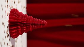  New Year background. Golden stars falling on red Christmas tree. Vertical video. Merry Christmas - Powered by Shutterstock - Get 15% off with code: PIKWIZARD15