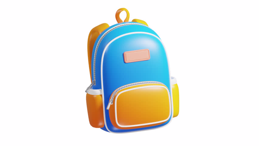 3D Back to School School Bag Animation | Alpha Loop