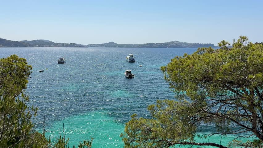 Picturesque bay of Cala Fornells with turquoise blue water, Mallorca, Spain