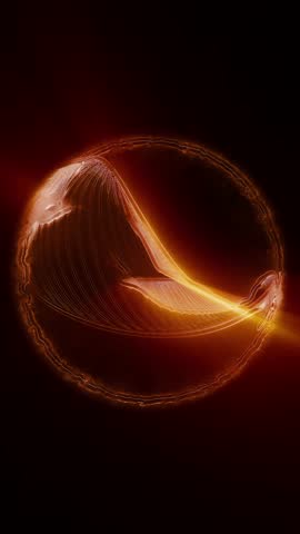 Cosmic energy abstraction. The virtual sphere plays with light and waves, emphasizing the creativity and attractive mystery of space.
