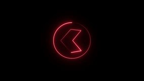 Abstract animation featuring a glowing red arrow pointing left, enclosed within a red circle, set against a dark background - Powered by Shutterstock - Get 15% off with code: PIKWIZARD15
