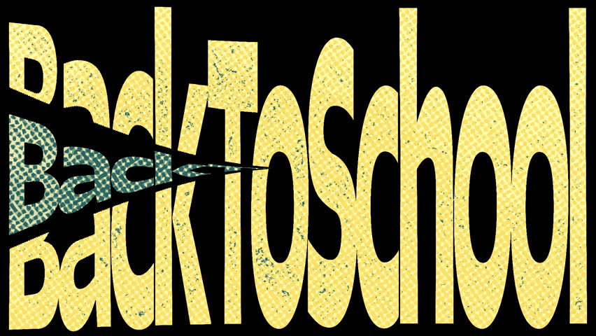 colorful morphing Back-To-School titles on a transparent alpha channel