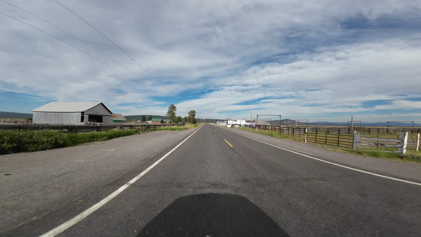 Oregon Ranches and Grassland 01 Rear View Driving Plates Oregon USA Ultra Wide