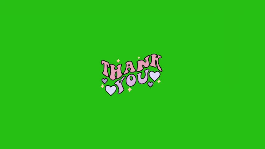 Thank You text vector animation on green screen, suitable for celebration, and events.Thank you in animated 3D text form. fron neon light, appreciation thanks. Handwriting, Suitable for celebration.