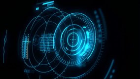 Futuristic spinning HUD interface with rotating concentric circles, glowing in neon blue, designed for sci-fi data analysis and scanning visuals.

 - Powered by Shutterstock - Get 15% off with code: PIKWIZARD15
