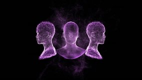 Three Abstract Purple Human Heads in a Digital Art Style - Powered by Shutterstock - Get 15% off with code: PIKWIZARD15