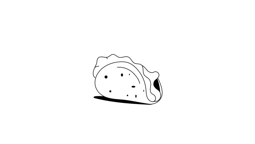 Mexican food, well designed animated icon of taco
