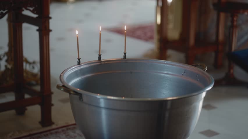 Baptism Ritual in Peaceful Skete of Kyiv-Pechersk Lavra"