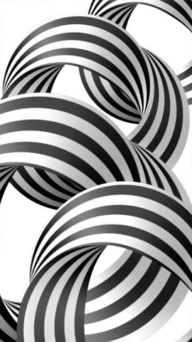 Black and white twisted lines background on a seamless loop