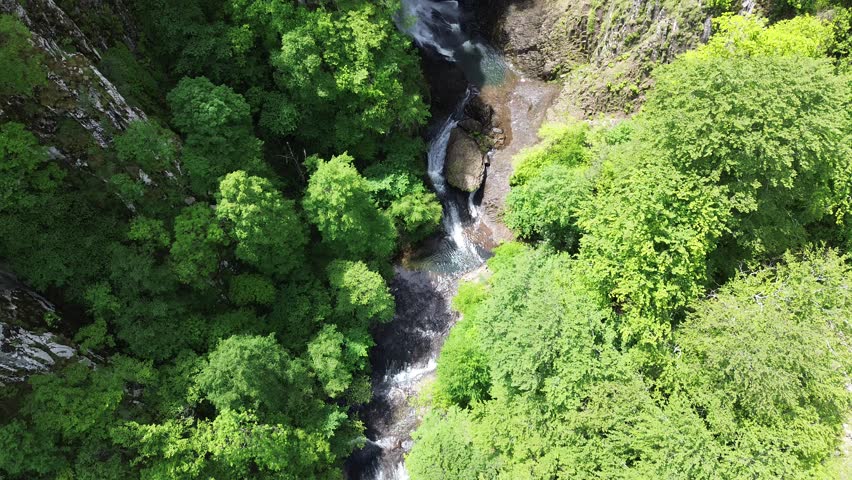 Leivaditis Waterfall Greece – Aerial View of the Hidden Natural Gem in Rhodope Mountains near Xanthi