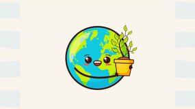 Eco-friendly environmental concept for World Nature Conservation Day awareness and celebration, featuring Earth planet with green leaves and growing plant symbolizing sustainability and care.  - Powered by Shutterstock - Get 15% off with code: PIKWIZARD15