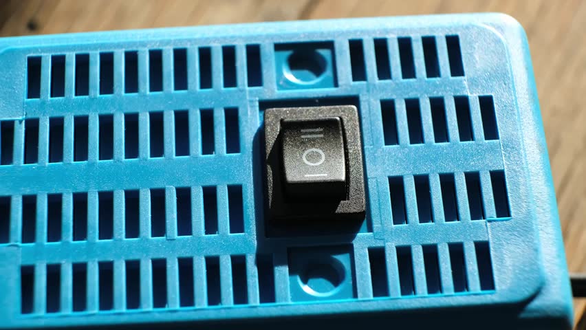 Finger pushes on KCD1-101 6c Rocker Switch electrical component rocker-style actuator for on off on control. Offers as a simple reliable switching mechanism, with a durable. High quality 4k footage.