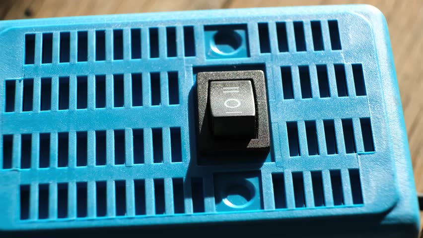 Finger pushes on KCD1-101 6c Rocker Switch electrical component rocker-style actuator for on off on control. Offers as a simple reliable switching mechanism, with a durable. High quality 4k footage.
