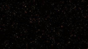 Abstract animation loop glow gold stars dust particles moving on black background. 4K 3D seamless looping gold bokeh particles dust fly in the air. - Powered by Shutterstock - Get 15% off with code: PIKWIZARD15