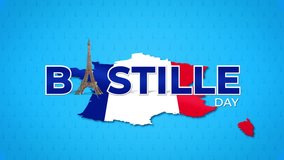 Happy Bastille Day Text Animation with Eiffel Tower - Powered by Shutterstock - Get 15% off with code: PIKWIZARD15