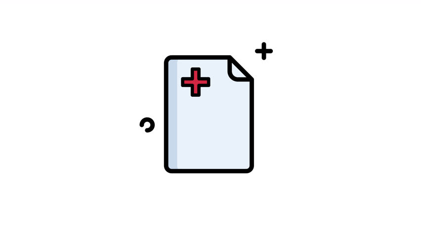 health report animated icon. Animated health care icon report. 4k alpha channel