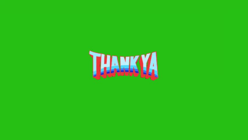 Thank You text vector animation on green screen, suitable for celebration, and events.Thank you in animated 3D text form. fron neon light, appreciation thanks. Handwriting, Suitable for celebration.
