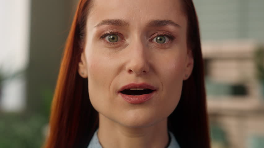 Caucasian business woman open mouth shocked female girl surprised astonished businesswoman manager employer in office wonder shock emotion expression surprise excited amazing wow news stunning impress