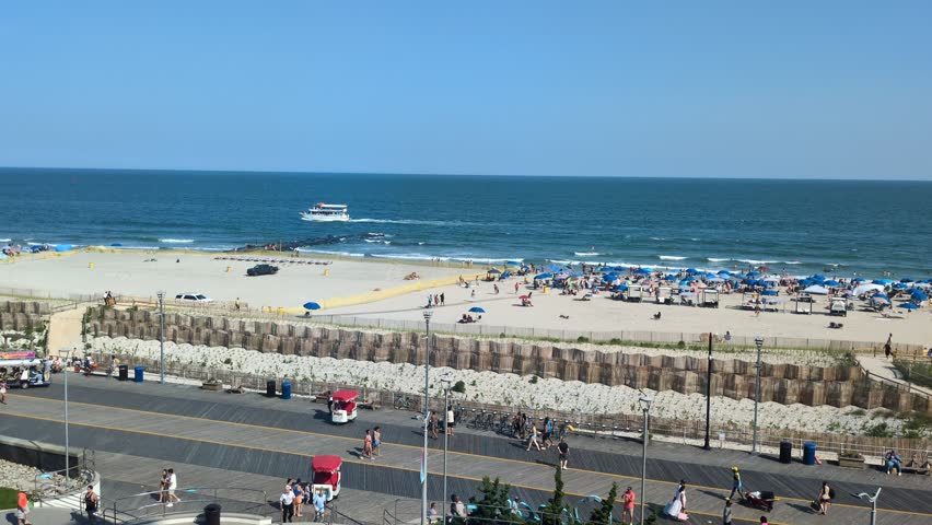 Atlantic City, New Jersey, USA - 21st July, 2024: ATLANTIC CITY BOARDWALK AND STEEL PIER. NEW JERSEY. USA.